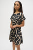 SEERSUCKER ABSTRACT PRINT ALINE DRESS