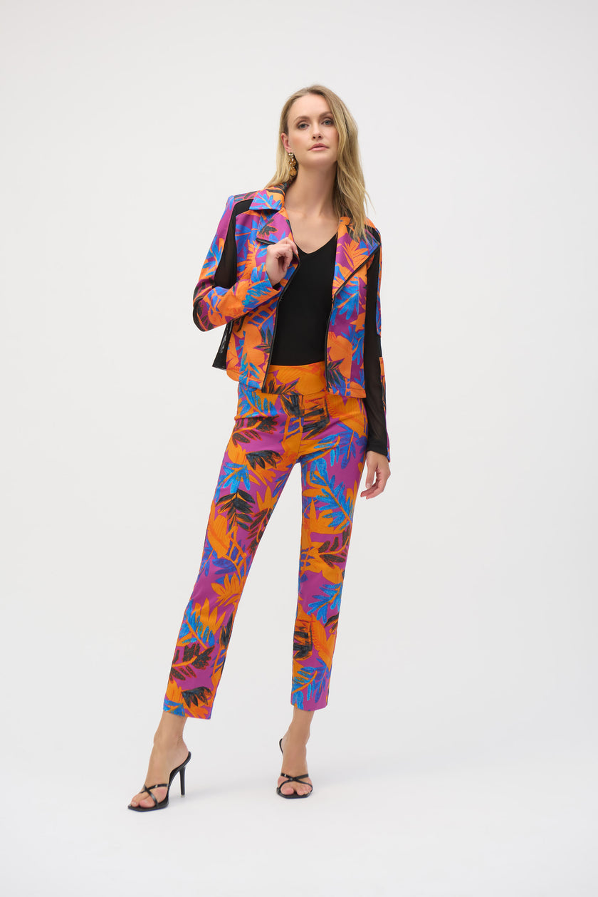 MILLENNIUM TROPICAL PRINT STRAIGHT LEG PANTS
