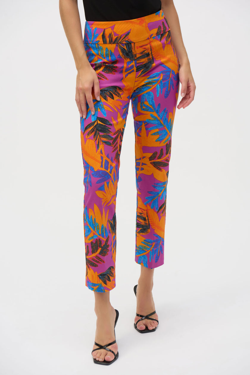 MILLENNIUM TROPICAL PRINT STRAIGHT LEG PANTS