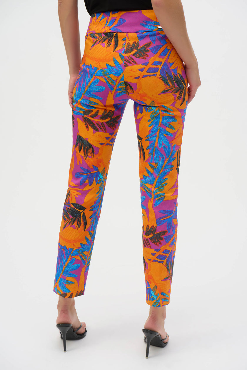 MILLENNIUM TROPICAL PRINT STRAIGHT LEG PANTS