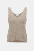 METALLIC KNITTED CAMISOLE WITH RHINESTONES