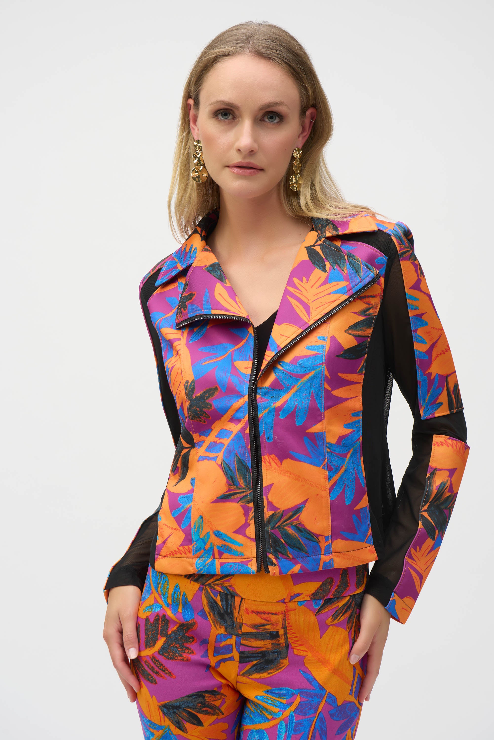 SCUBA TROPICAL PRINT FITTED JACKET