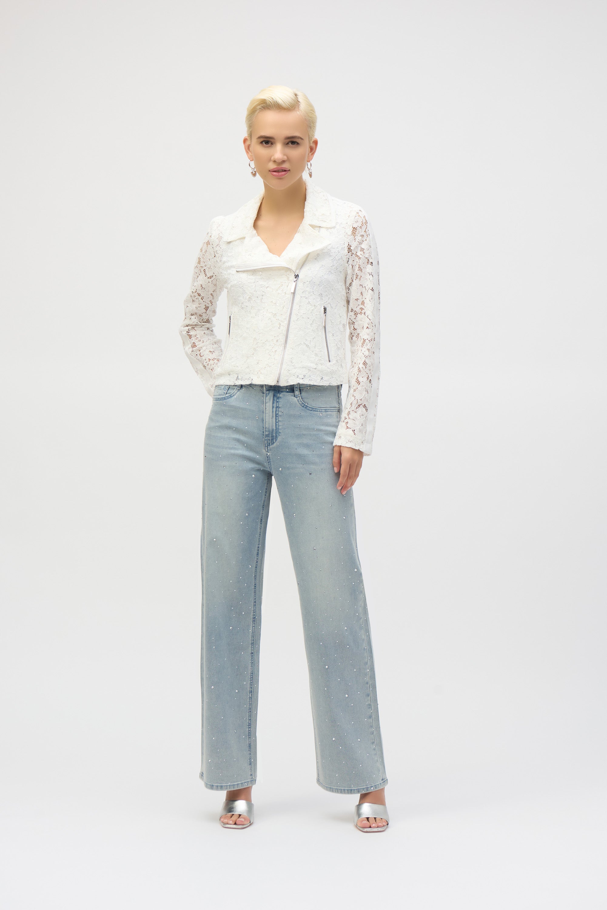 LACE FITTED MOTO JACKET