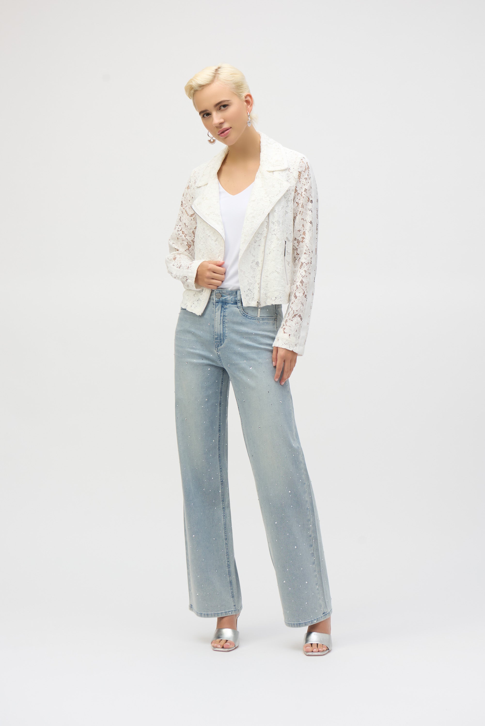 LACE FITTED MOTO JACKET