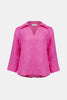 LINEN BOXY TOP WITH SHIRT COLLAR