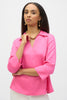 LINEN BOXY TOP WITH SHIRT COLLAR