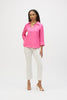 LINEN BOXY TOP WITH SHIRT COLLAR
