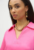 LINEN BOXY TOP WITH SHIRT COLLAR