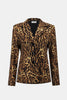 SILKY KNIT ANIMAL PRINT FITTED BLAZER