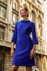SILKY KNIT AND NOVELTY ALINE DRESS