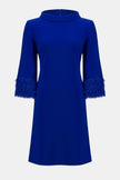 SILKY KNIT AND NOVELTY ALINE DRESS