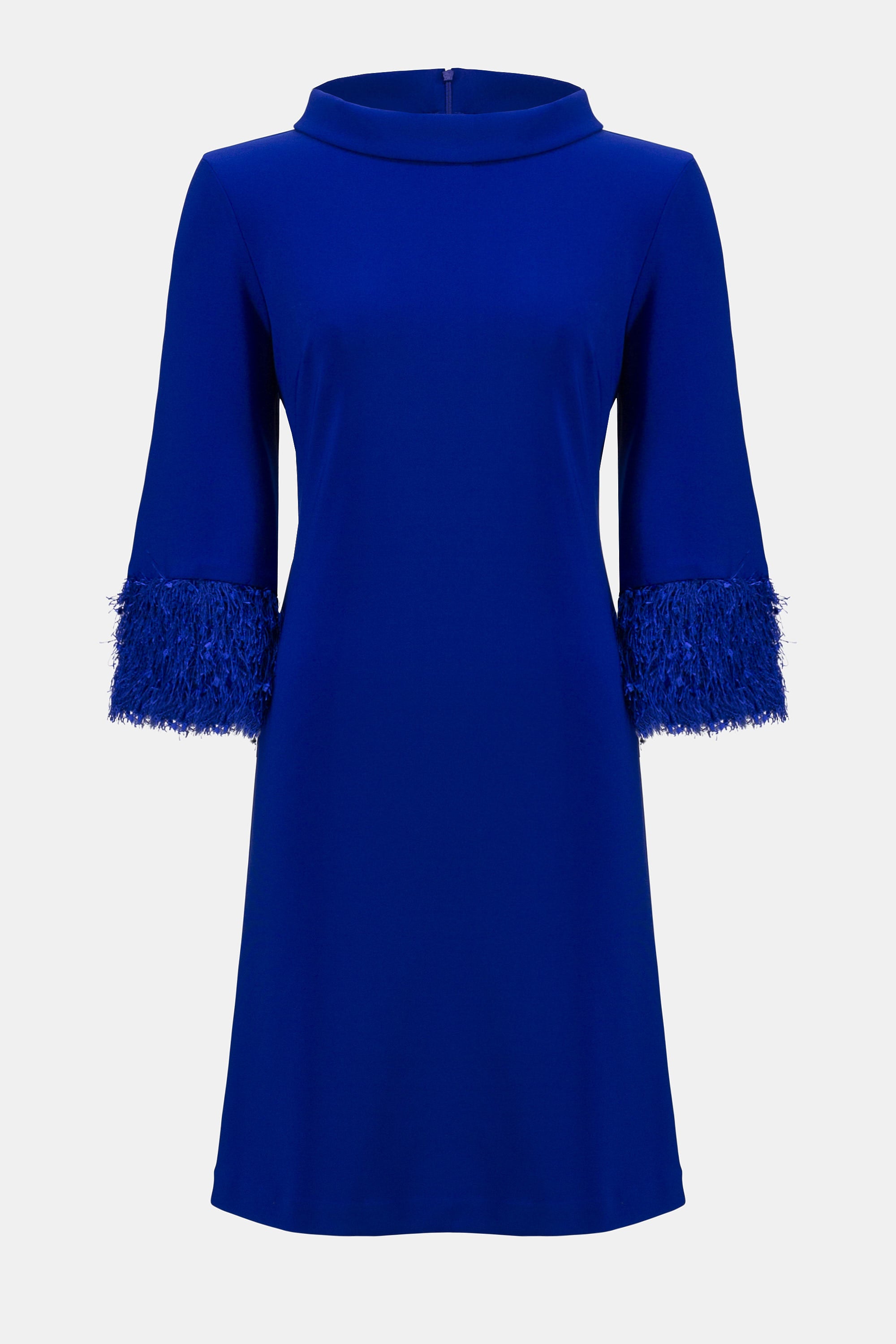 SILKY KNIT AND NOVELTY ALINE DRESS
