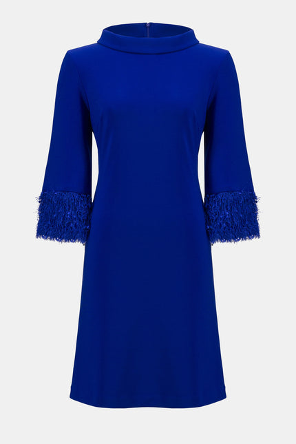 SILKY KNIT AND NOVELTY ALINE DRESS