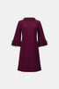SILKY KNIT AND NOVELTY ALINE DRESS IN ELDERBERRY