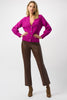 LEATHERETTE WIDE LEG PULL ON PANTS