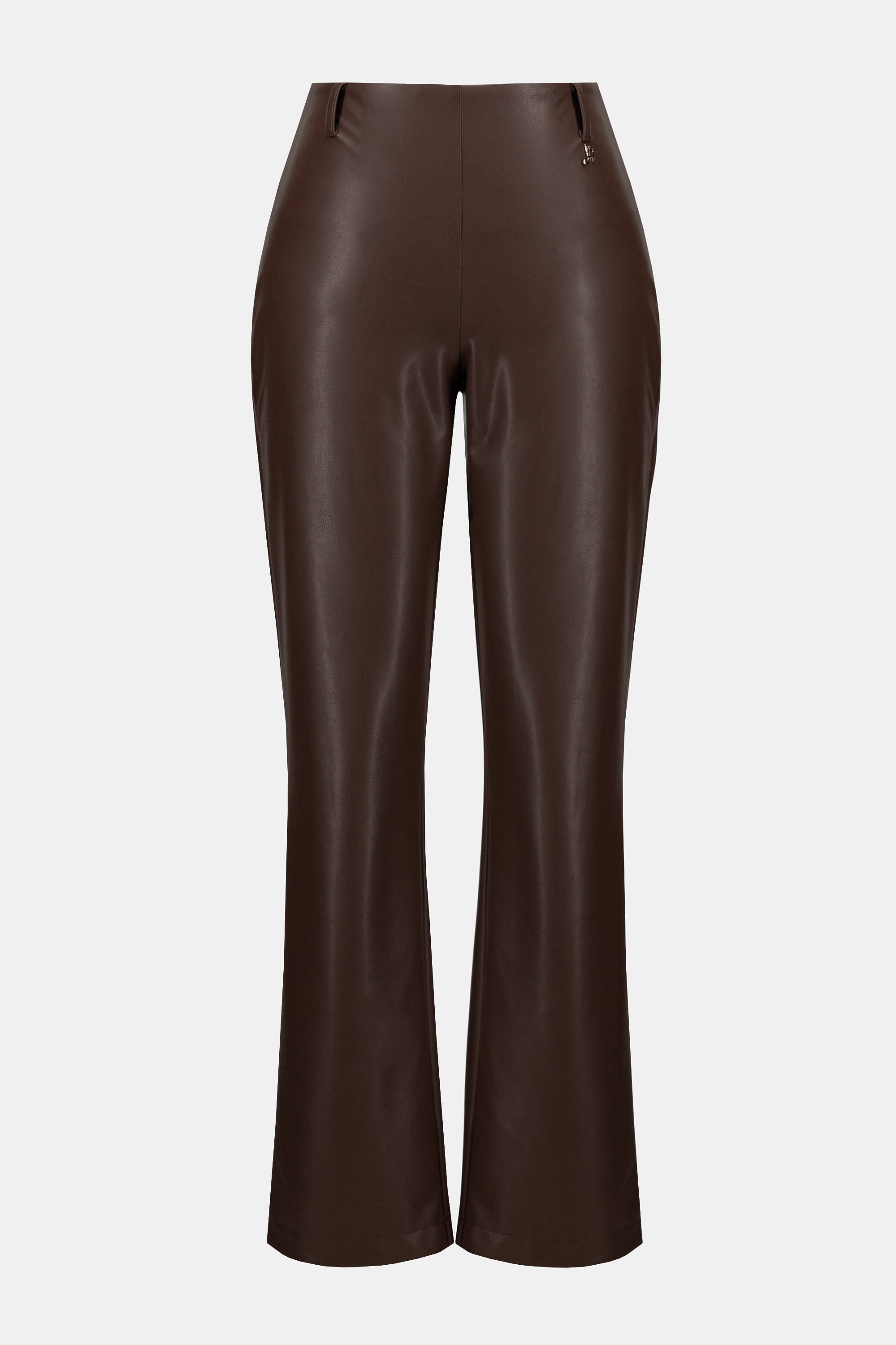 LEATHERETTE WIDE LEG PULL ON PANTS