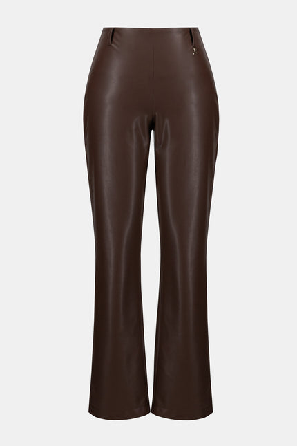 LEATHERETTE WIDE LEG PULL ON PANTS
