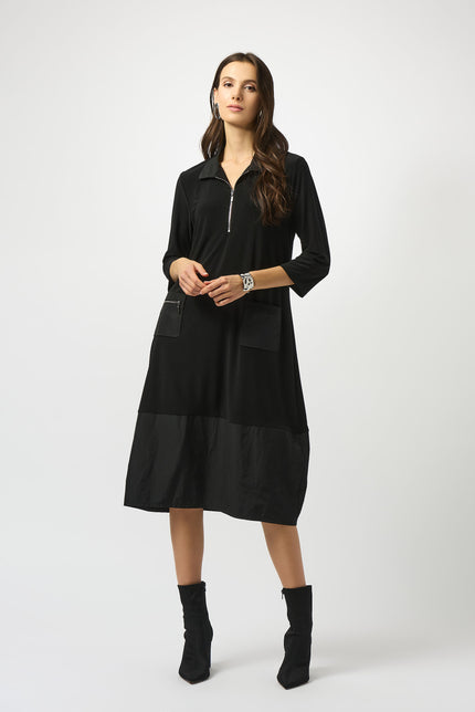 SILK KNIT AND MEMORY COCOON DRESS