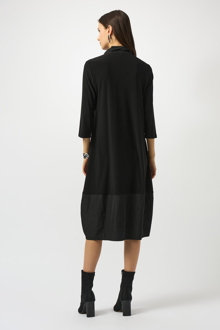 SILK KNIT AND MEMORY COCOON DRESS