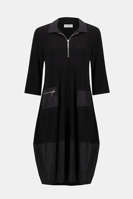 SILK KNIT AND MEMORY COCOON DRESS