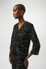 JACQUARD KNIT ABSTRACT PRINT BOXY TOP