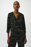 JACQUARD KNIT ABSTRACT PRINT BOXY TOP