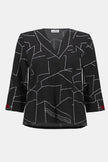 JACQUARD KNIT ABSTRACT PRINT BOXY TOP
