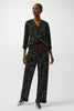 JACQUARD KNIT ABSTRACT PRINT WIDE LEG PANTS