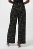JACQUARD KNIT ABSTRACT PRINT WIDE LEG PANTS