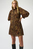RECYCLED GEORGETTE ANIMAL PRINT TRAPEZE DRESS