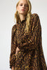 RECYCLED GEORGETTE ANIMAL PRINT TRAPEZE DRESS