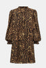 RECYCLED GEORGETTE ANIMAL PRINT TRAPEZE DRESS