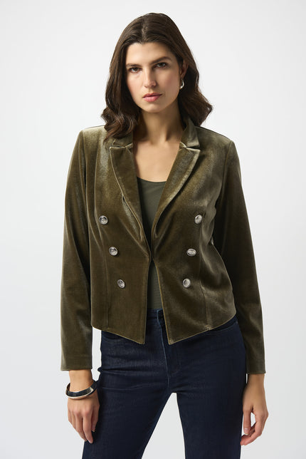 VELVET KNIT FITTED BLAZER