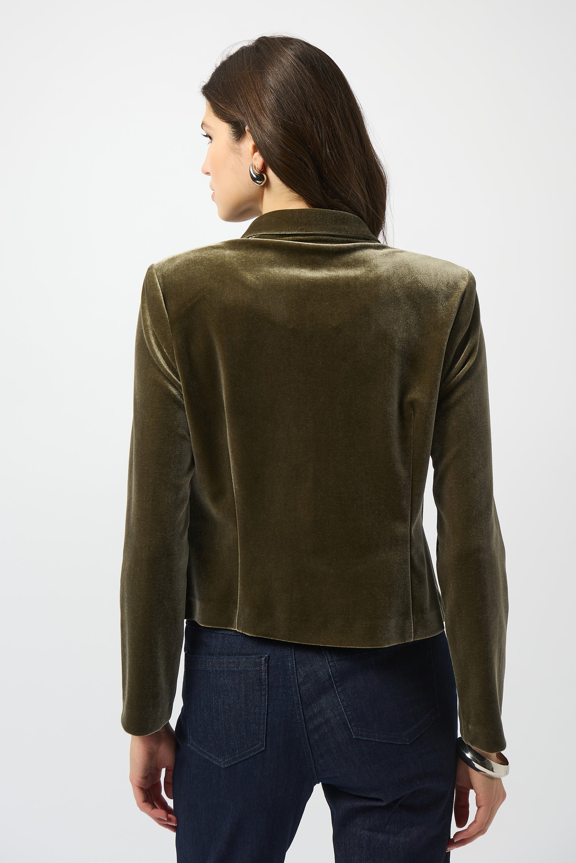 VELVET KNIT FITTED BLAZER