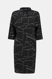 JACQUARD KNIT ABSTRACT PRINT STRAIGHT DRESS