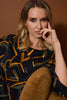 RECYCLED WOVEN GEOMETRIC PRINT BOXY TOP