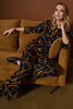 RECYCLED WOVEN GEOMETRIC PRINT WIDE LEG PANTS