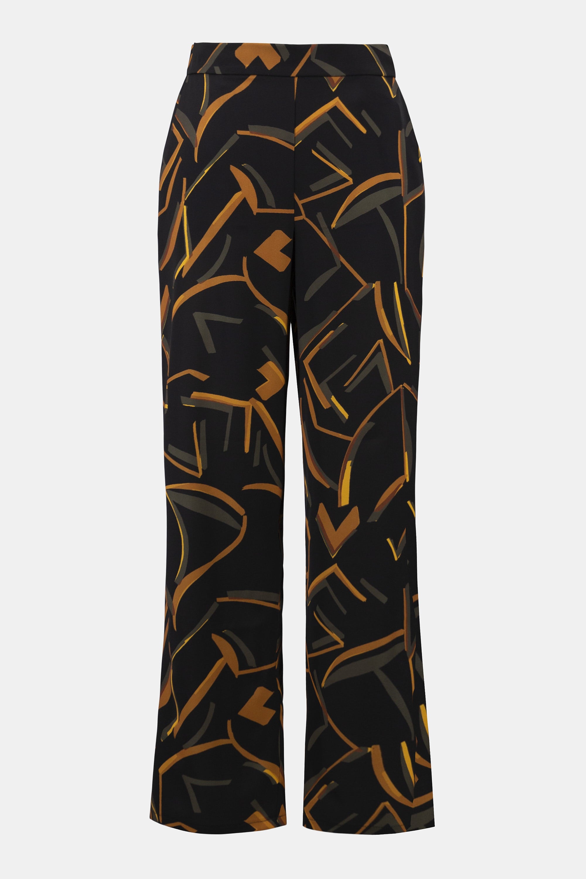 RECYCLED WOVEN GEOMETRIC PRINT WIDE LEG PANTS