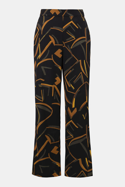 RECYCLED WOVEN GEOMETRIC PRINT WIDE LEG PANTS