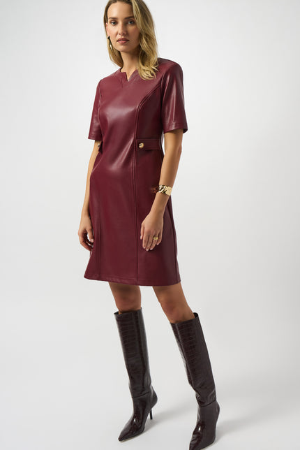 LEATHERETTE ALINE DRESS