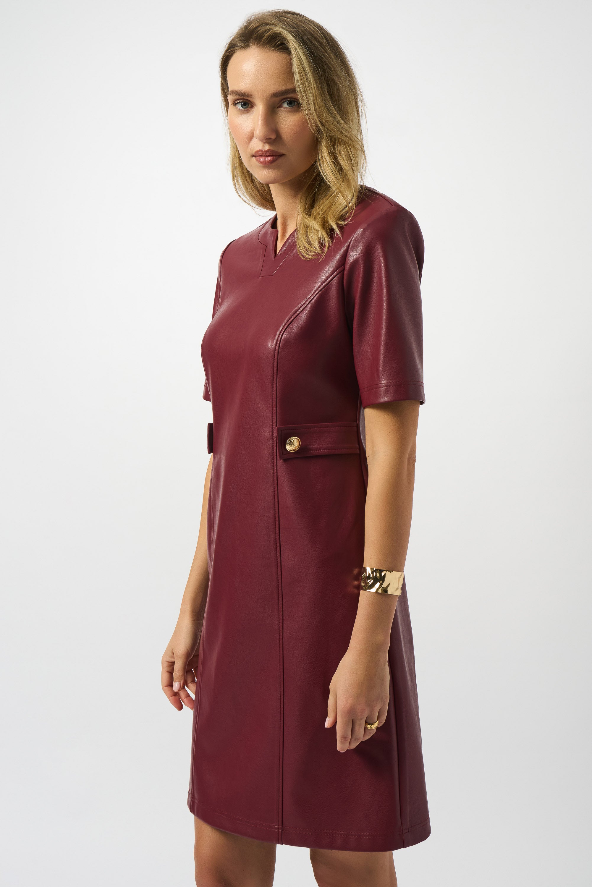LEATHERETTE ALINE DRESS