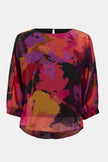 RECYCLED CHIFFON FLORAL PRINT BOXY TOP