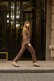 SILKY KNIT ANIMAL PRINT STRAIGHT PANTS
