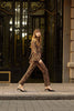 SILKY KNIT ANIMAL PRINT STRAIGHT PANTS