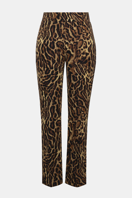 SILKY KNIT ANIMAL PRINT STRAIGHT PANTS