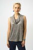 FOILED MELANGE KNIT SLEEVELESS TOP