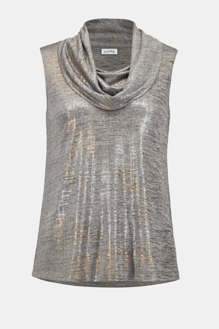 FOILED MELANGE KNIT SLEEVELESS TOP