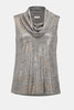 FOILED MELANGE KNIT SLEEVELESS TOP