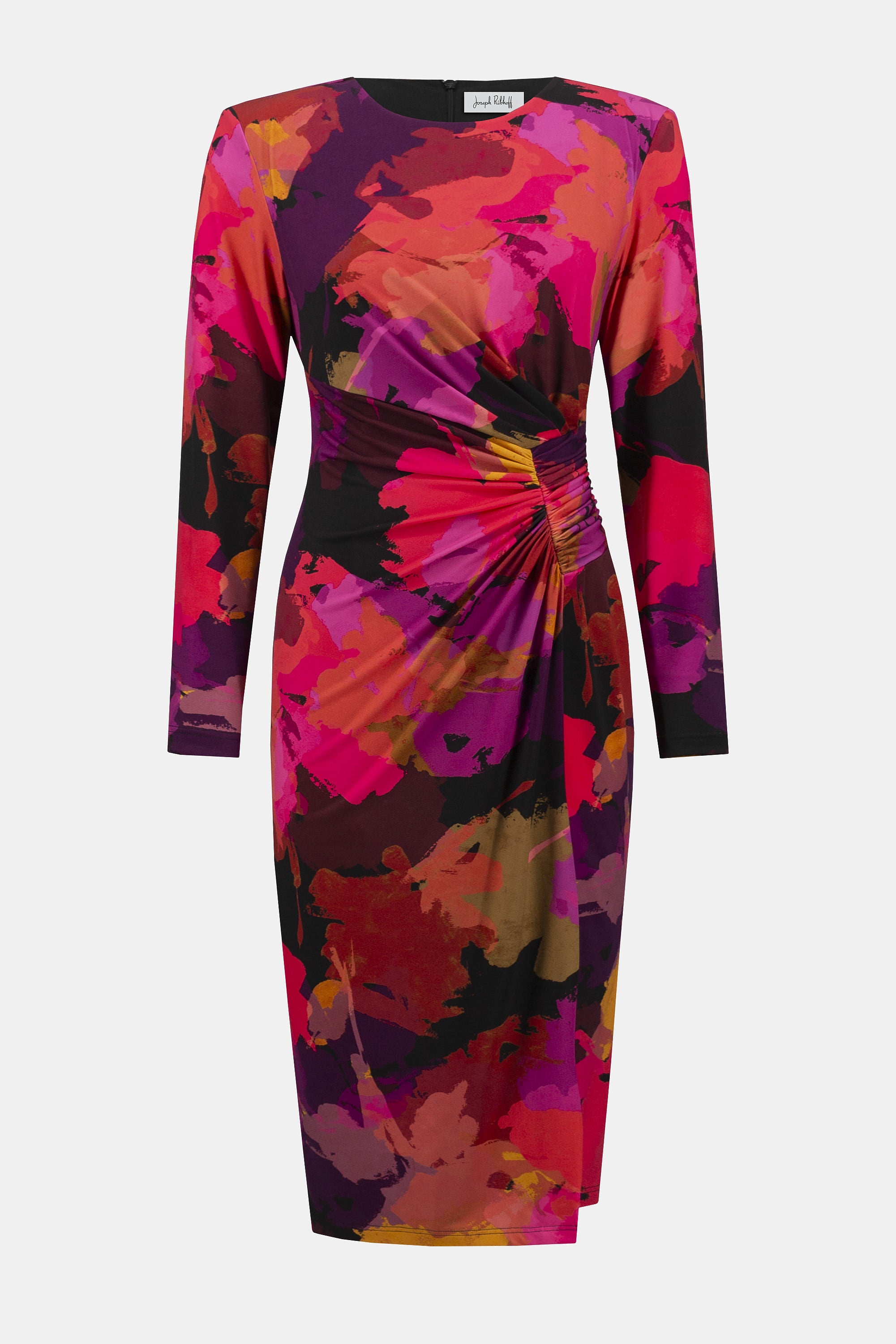 SILKY KNIT FLORAL PRINT SHEATH DRESS