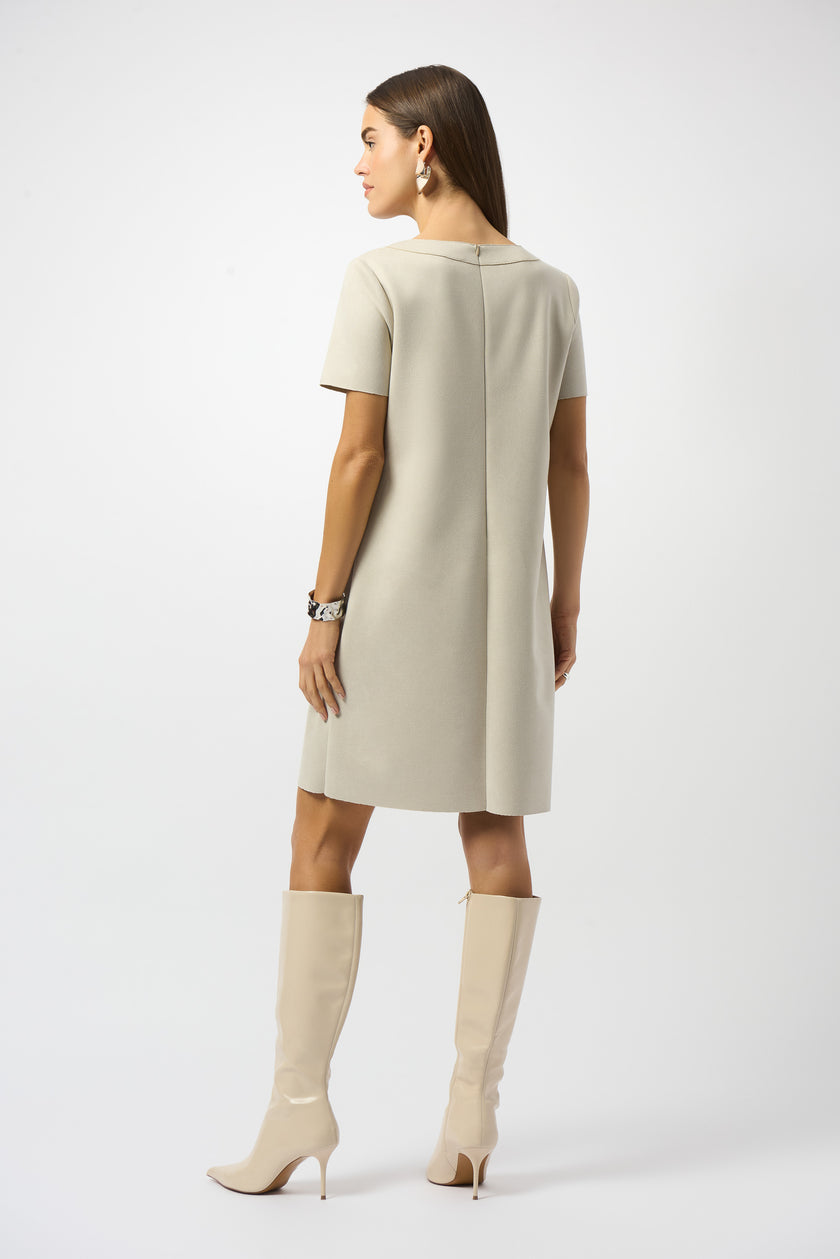 SCUBA SUEDE SHIFT DRESS